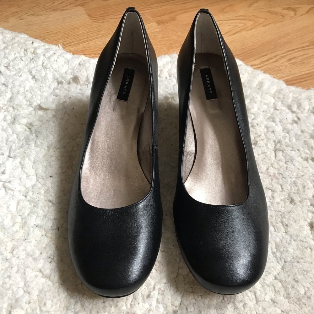 ARRAY Classic Solid Black Leather FLATTER Size 9.… - image 2